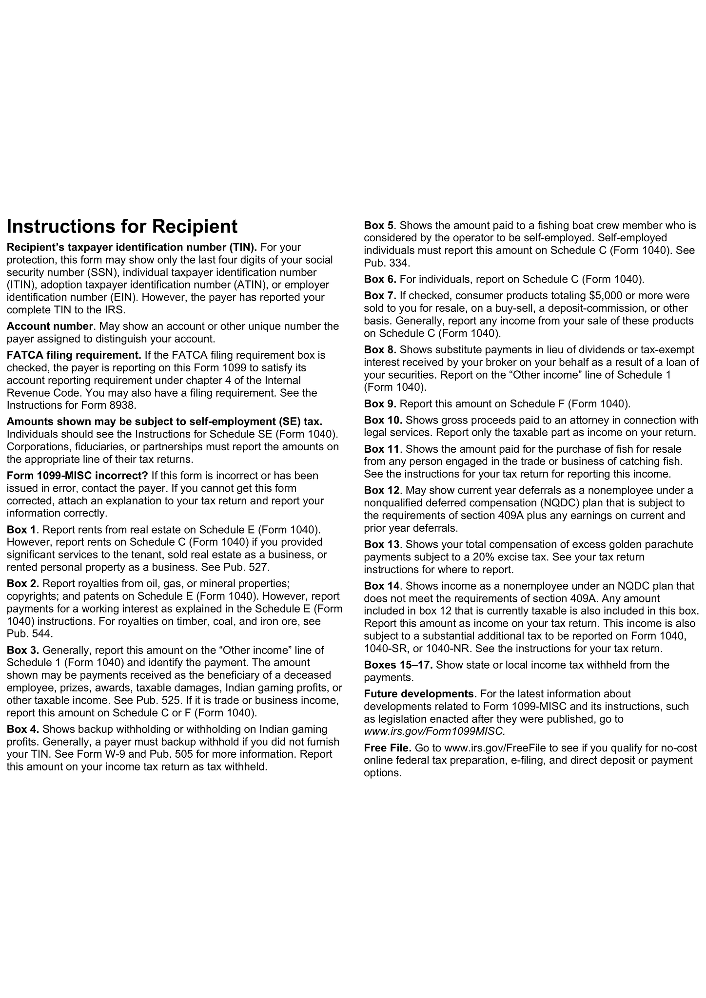Form 1099-MISC (Miscellaneous Income) 5