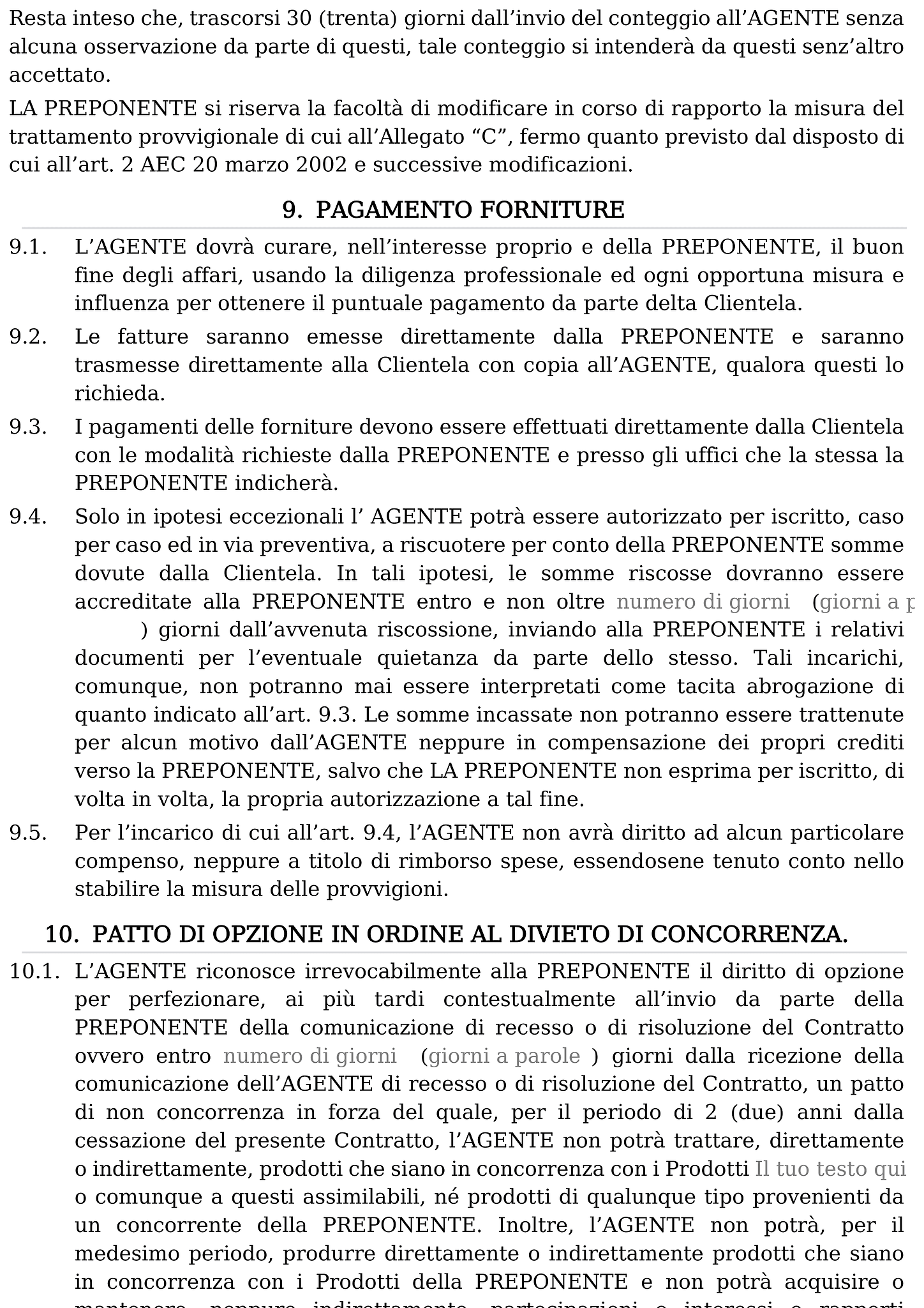Modulo contratto di agenzia 5