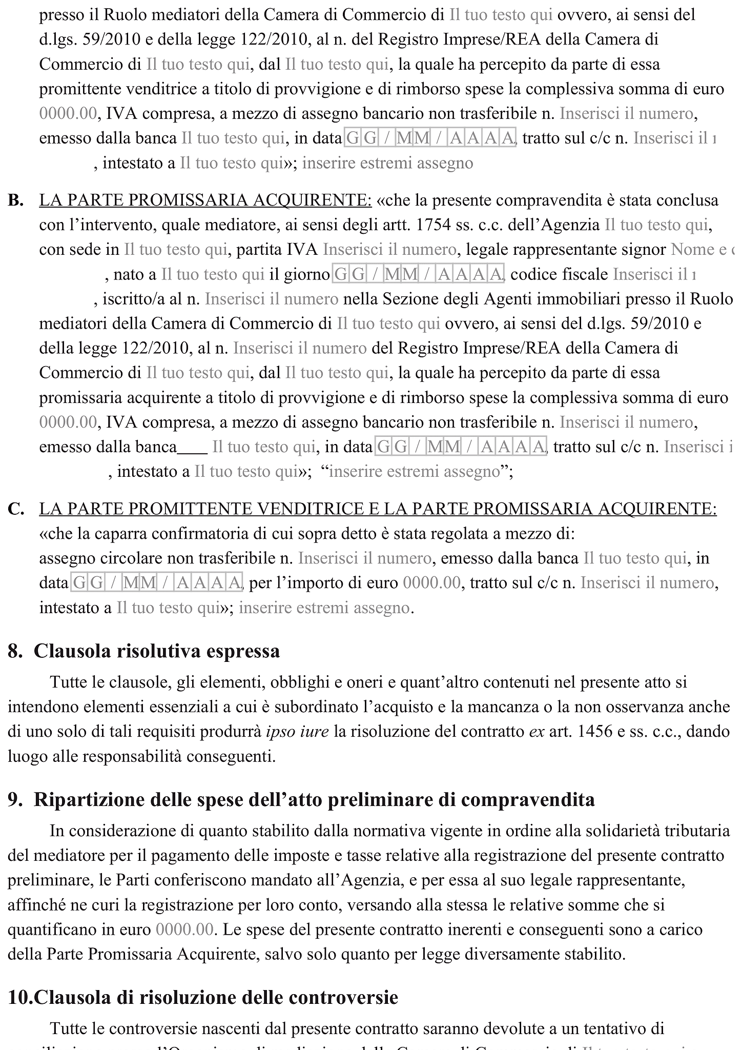 Modulo contratto preliminare compravendita immobiliare 5