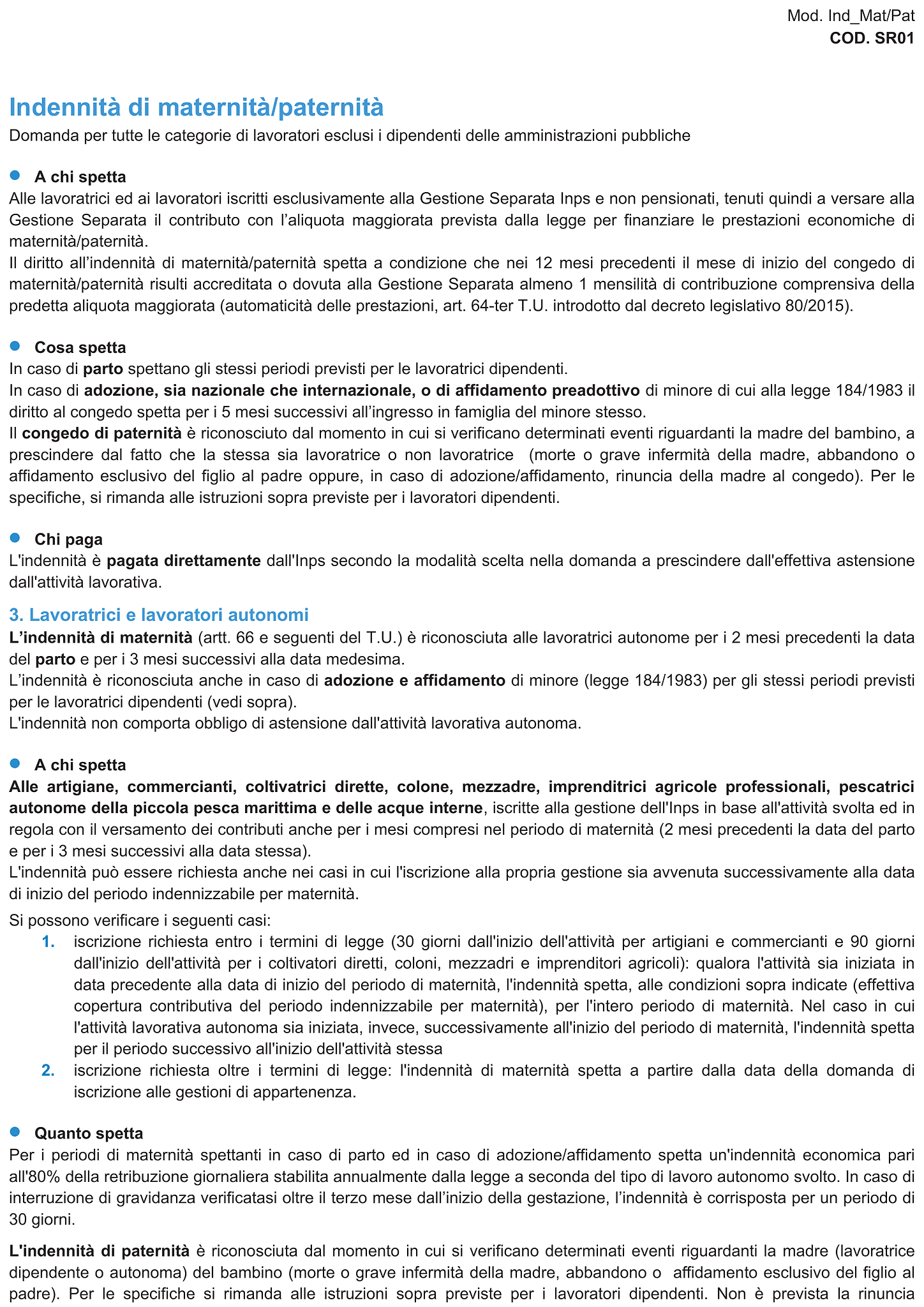 Modulo indennità di maternità / paternità 6