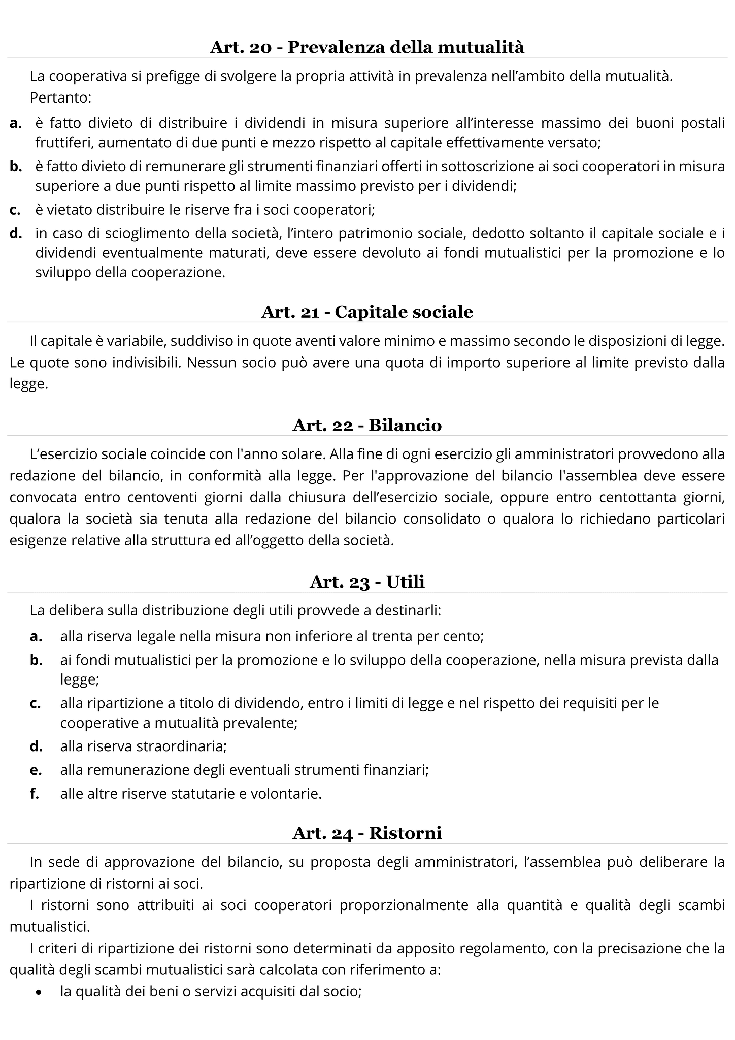 Modulo statuto cooperativa sociale 6