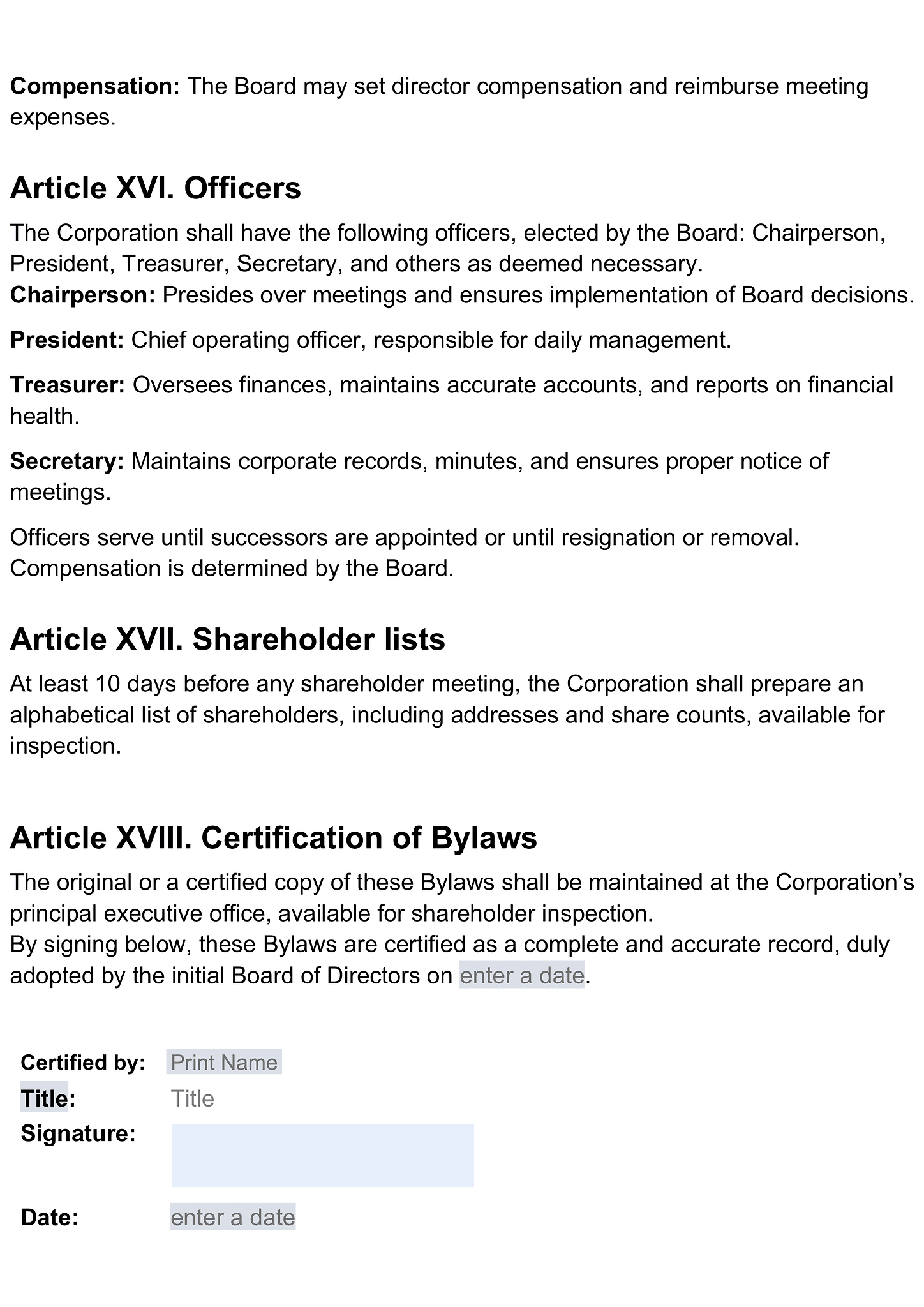 Corporate bylaws 6