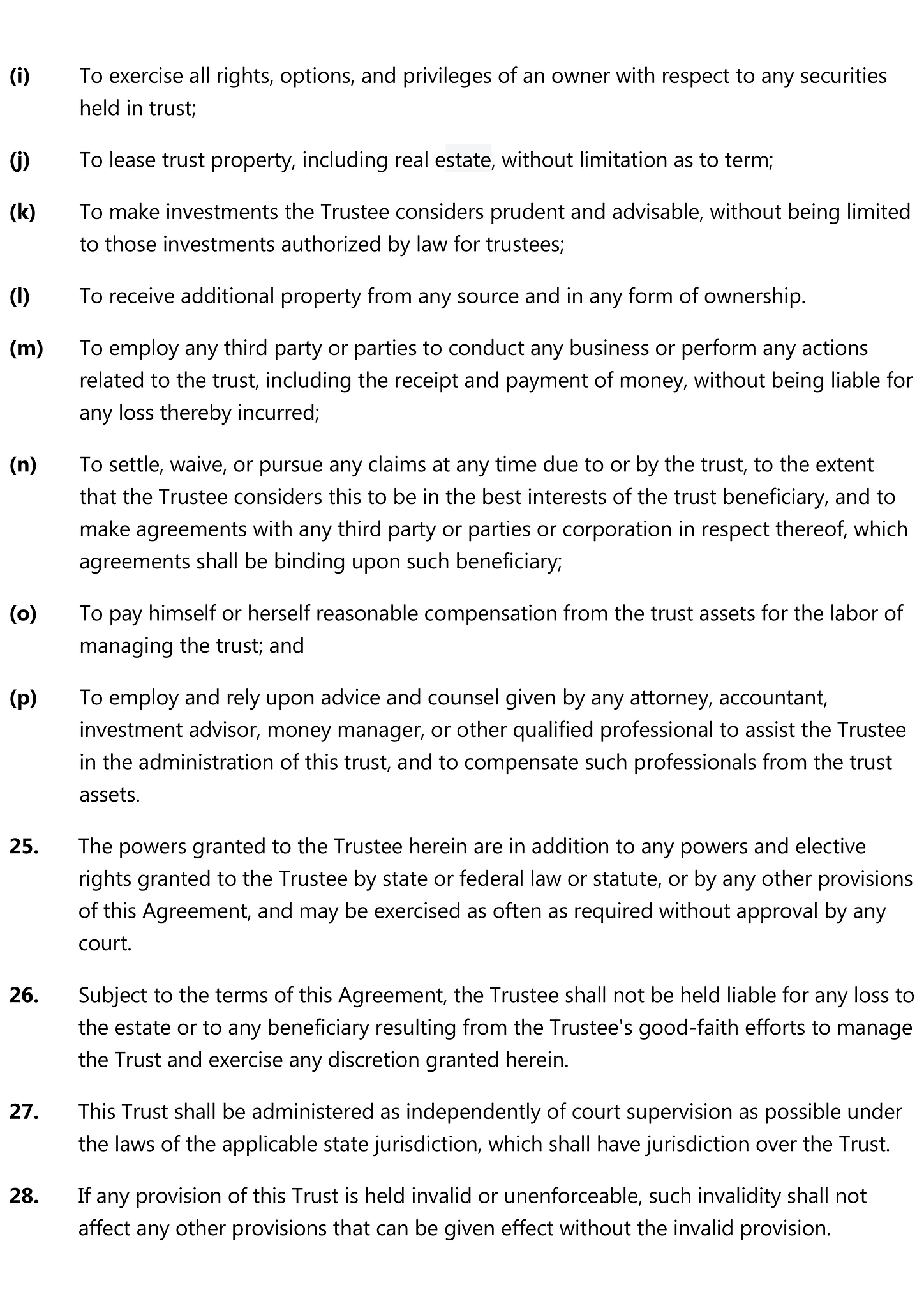 Living trust agreement 6