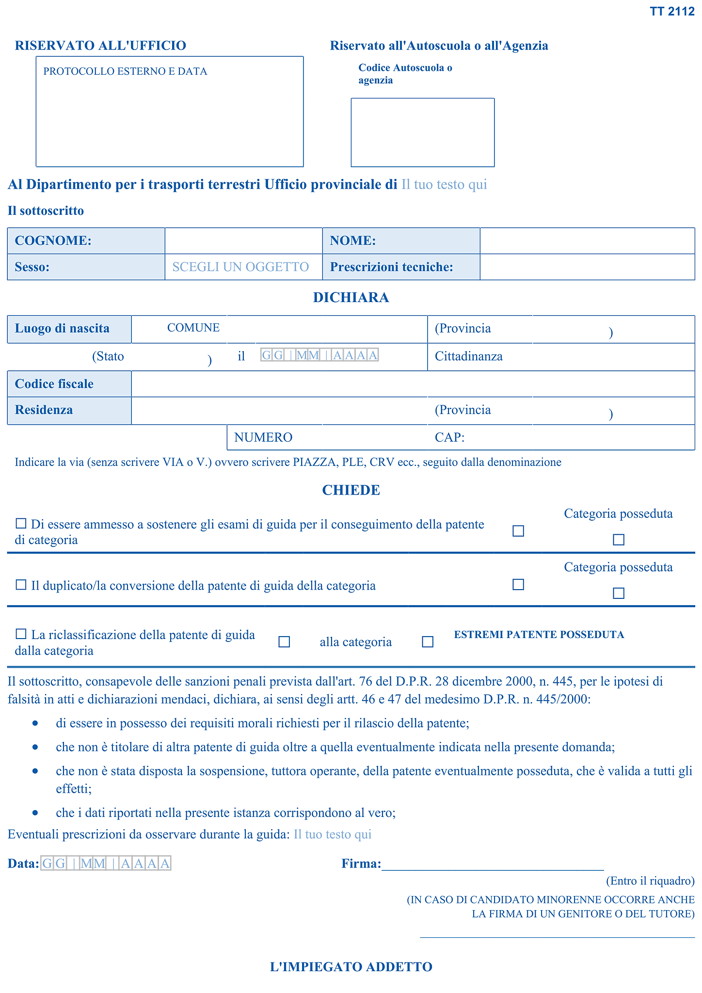 Modello TT2112 7