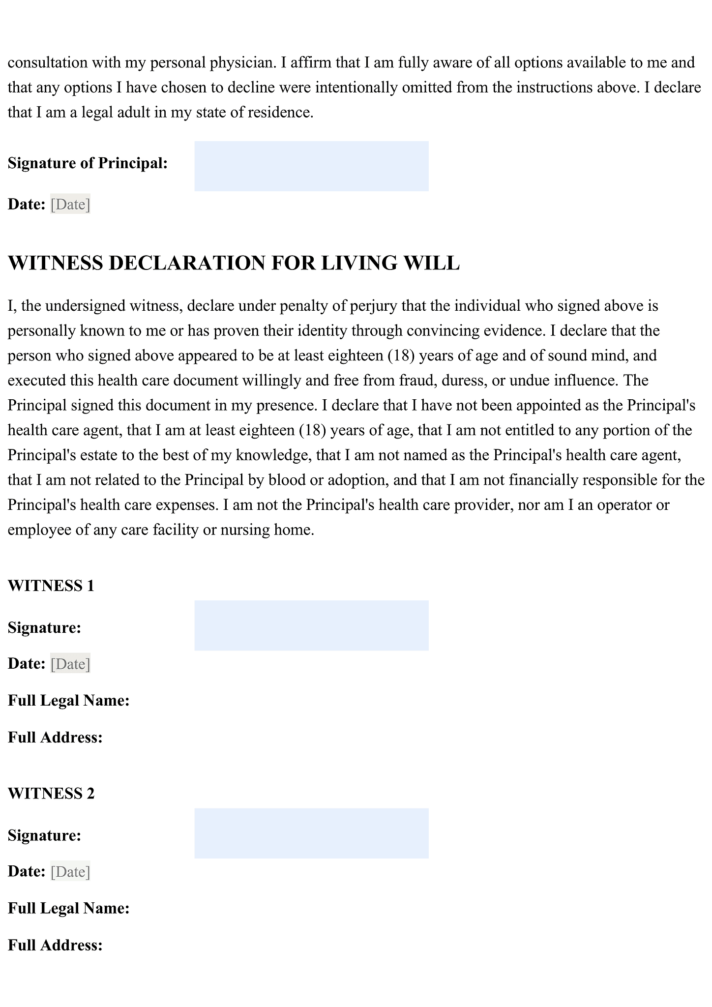 Advance health care directive 7