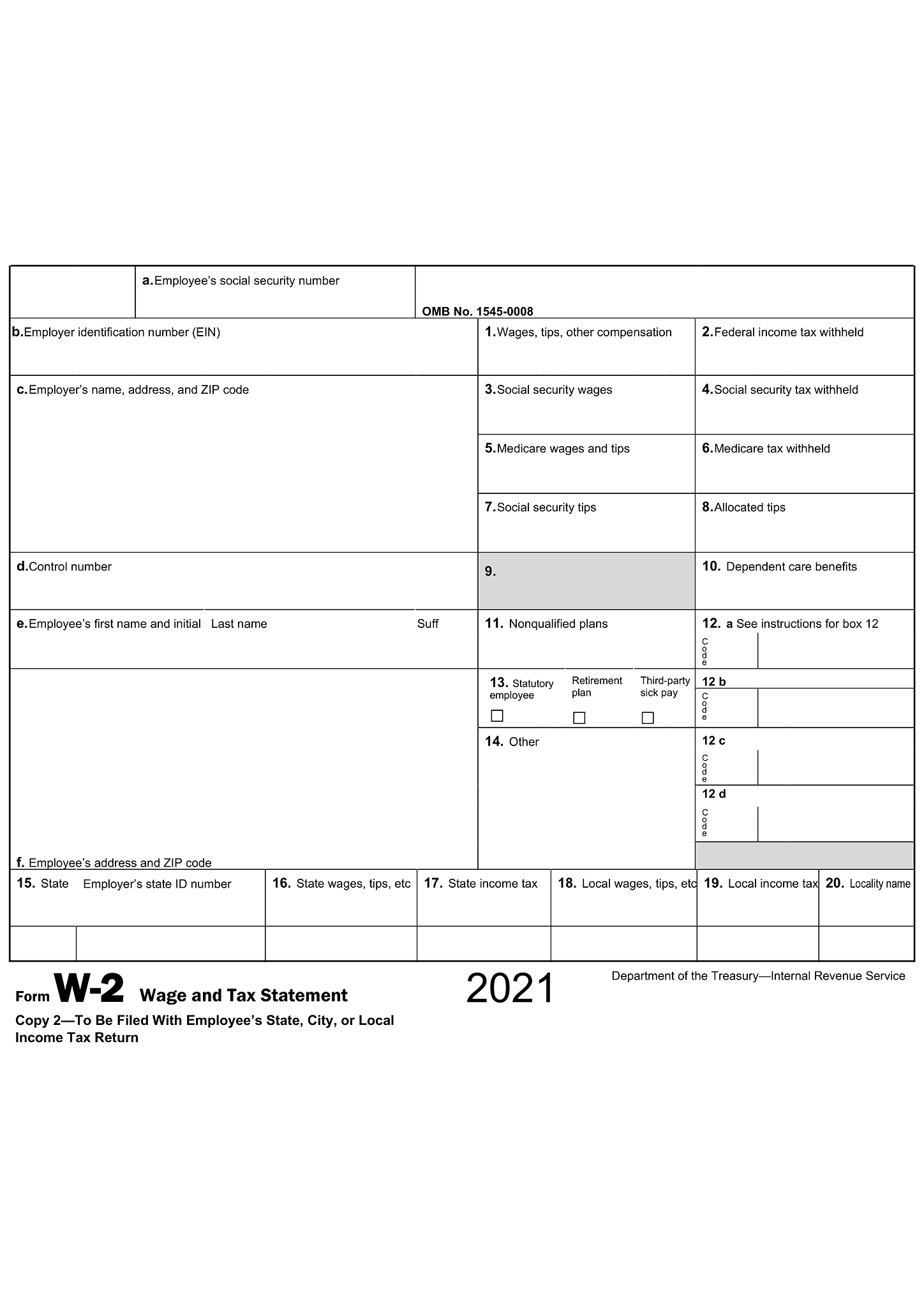 Form W-2 (Wage and Tax Statement) 8