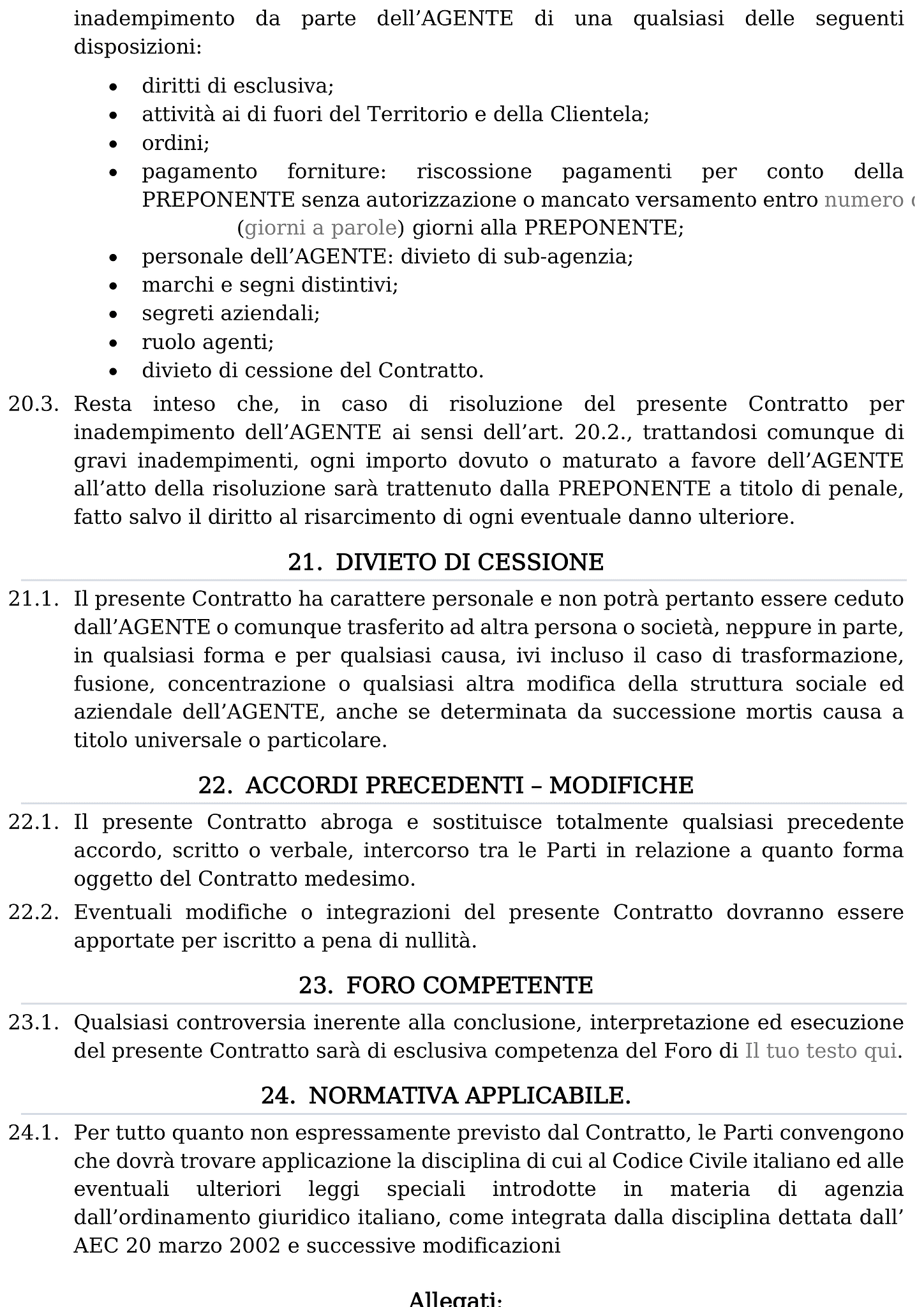 Modulo contratto di agenzia 9