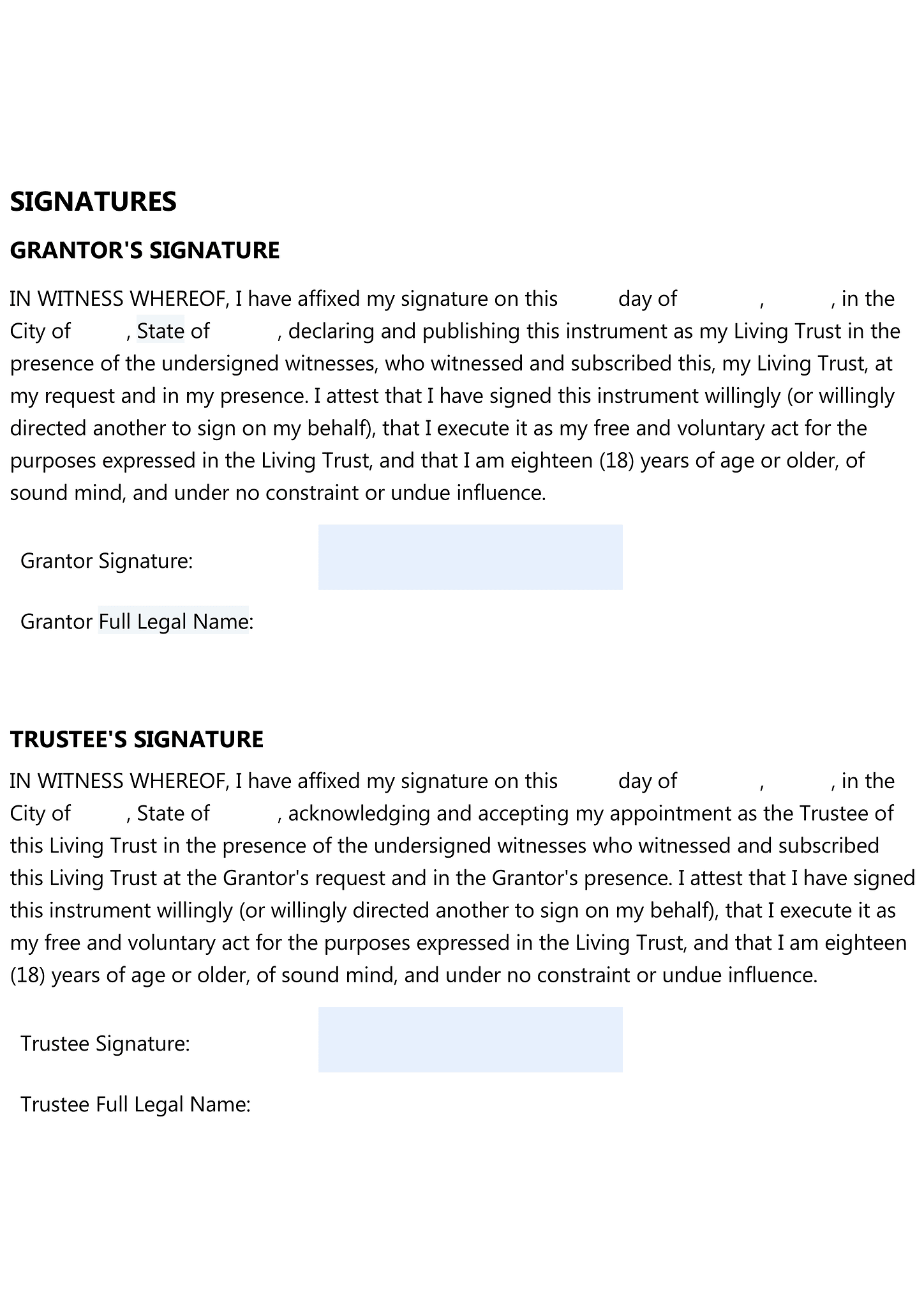 Living trust agreement 9