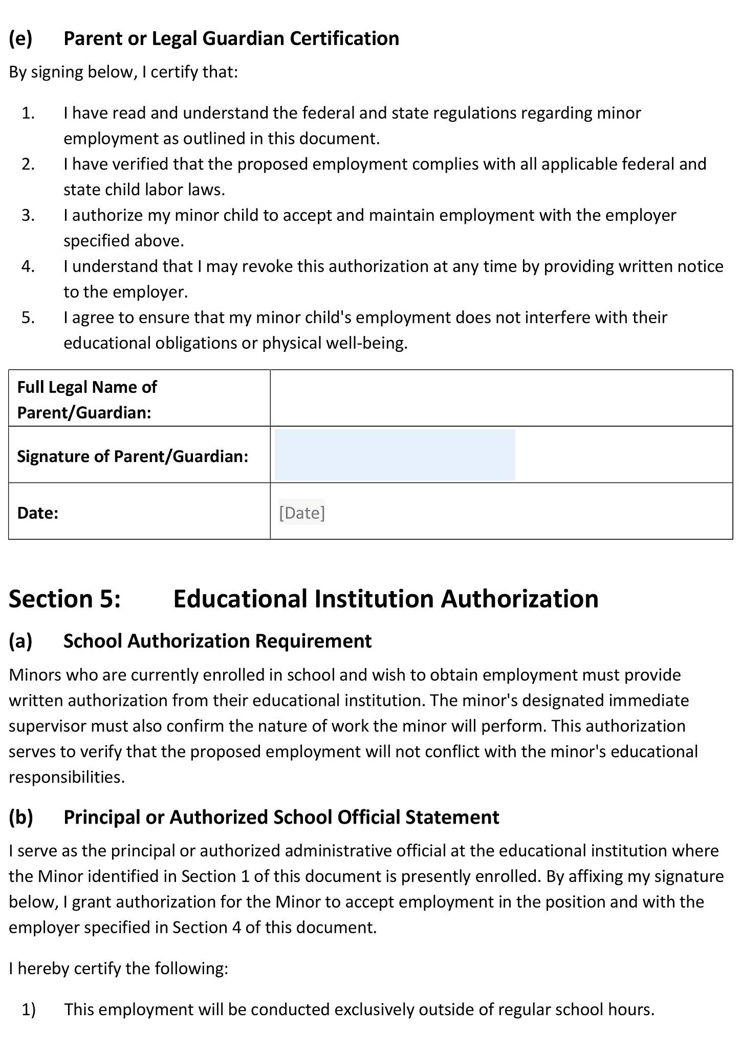 Permission to work form for minors 9