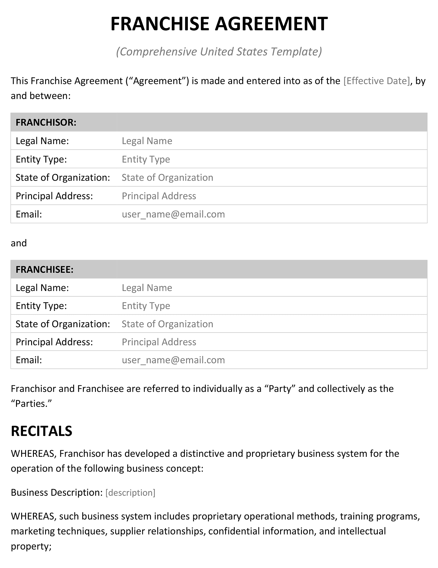 Franchise agreement